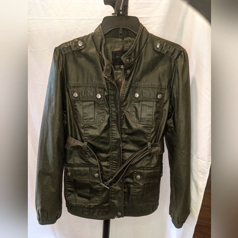 Miss London Black Label Forest Green Jacket Coat Women’s Medium